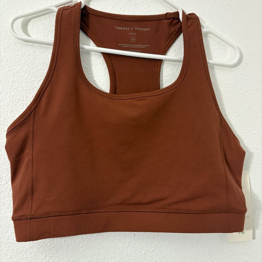 Threads 4 Thought Racerback Sports Bra New Athletic Taro Size XL